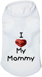 Dog Shirts Slogan Vest I Love My Daddy/Mommy Cute Heart T-Shirt Clothes for Chiuahaha Poodle Teacup Shihtzu Yorkie Bulldog Small Puppy Costume