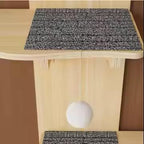 M/P Door Hanging Cat Shelf, 4-Tiers Vertical Cat Tree Over The Door, Over Door Cats Climber with Kitten Scratching Post, Pads, Tease Ball,Doors Cats Ladder for Indoor Kittens Jumping & Playing