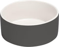 SPUNKYJUNKY 28.7OZ Ceramic Dog and Cat Bowl, Modern Cute Weighted Food Water Bowl for Replacement White-Grey (1 Pack)