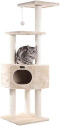 Maykoosh Cat Tree 3 Level Condo Beige - Modern Cat Tower for Indoor Cats