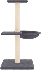 vidaXL Cat Tree Dark Grey Engineered Wood, Plush, sisal
