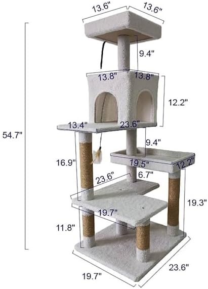 EveryYay by Petco Cozy Condo 5-Level Cat Tree for Large Cats 54.7" H