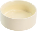 SPUNKYJUNKY 28.7OZ Ceramic Dog and Cat Bowl, Modern Cute Weighted Food Water Bowl for Replacement Beige (2 Pack)