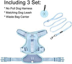 Petmolico Dog Harness for Small Dogs, Cute Harness Vest with Two Leash Clips and Soft Handle, Reflective Easy Walk Puppy Vest - Light Blue, X-Small