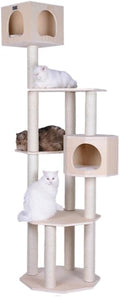 Maykoosh Cat Tree with Five Levels & Two Condos - Solid Wood Pine Cat Tower