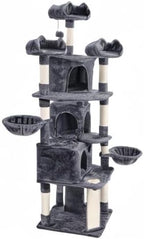 Topeakmart Cat Trees and Cat Towers for Large Inoor Cats, 76.5'' Extra Big Cat Tree with Scratching Posts, Cozy Perches, Warm Condos for Indoor Kittens Play & Rest