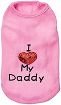 Dog Shirts Slogan Vest I Love My Daddy/Mommy Cute Heart T-Shirt Clothes for Chiuahaha Poodle Teacup Shihtzu Yorkie Bulldog Small Puppy Costume