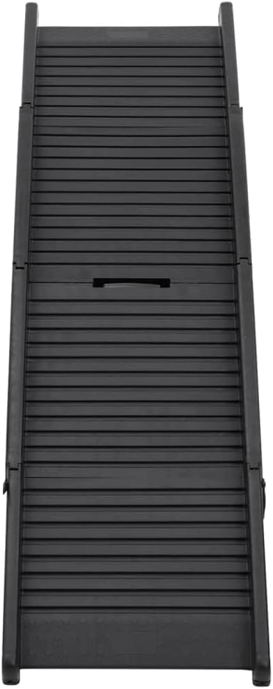 vidaXL Folding Dog Ramp - Non-Slip, Safe for Aging Pets, Easy Storage, Versatile Use, Durable Plastic, Black