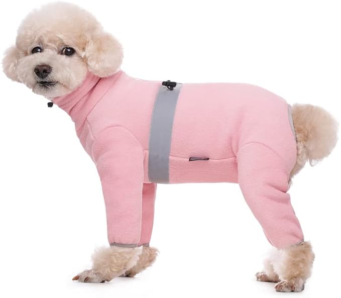Polar Fleece Dog Pajamas Bodysuit - Small to Medium Dogs, Winter Jacket & Sweater for Small Dogs, Four-Legged Warm Clothes