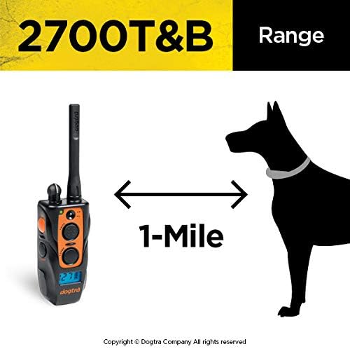Dogtra 2700 T&B 1-Dog Remote Training and Beeper Collar - 1 Mile Range, Fully Waterproof, Rechargeable, Static, Vibration - Includes PetsTEK Dog Training Clicker