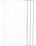 Lumizone Extra Tall Cat Gate Extension Kit 55.12" High Pressure Mounted 2025 New 12.60" Extra Wide 1.37" Gap No Drilling Tall Pet Gate for Dogs (White, 55.12" H x 12.60" W, Extension)