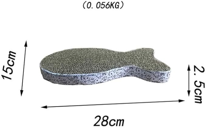 Cat Scratching Board Premium Scratch Textures Cardboard Anti-Scratch Stress Relieve Indeformable Fish Self-Adhesive Cat Scratching Board 28×15×2.5 cm