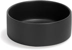 SPUNKYJUNKY 13.5OZ Ceramic Dog and Cat Bowl, Modern Cute Weighted Food Water Bowl for Replacement Black (2 Pack)