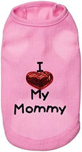 Dog Shirts Slogan Vest I Love My Daddy/Mommy Cute Heart T-Shirt Clothes for Chiuahaha Poodle Teacup Shihtzu Yorkie Bulldog Small Puppy Costume