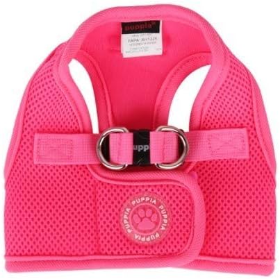 Puppia Neon Soft Vest Harness Step-in No Choke No Pull Walking Training for Small and Medium Dog, Pink, Small
