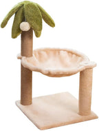 Simcat Kitten Tree with Plush Perch, Soft Hammock,and Paper Rope Scratching Posts, Stable Cat Stand，Durable Scratch Posts for Indoor Small Cats, 12.2 x 12.2 x 21.65 Inches, Beige