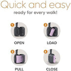 Pet Genie - On-the-Go Dog Poop Bag Dispenser for Leash - Compact & Easy to Use Device for Pet Supplies with 2-Point Secure Attachment, Includes 1 Roll (15 count) of Scented Poop Bags, (Lavender Scent)