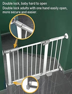 (85-100 in Width) Extra Long Baby Gate Extra Wide, Large Dog Gate Indoor, Child Proof Gate, Kiddie Gates, Baby Gate for Doorways. White, Dog Gates for The House. Extra Tall Pet Gate.