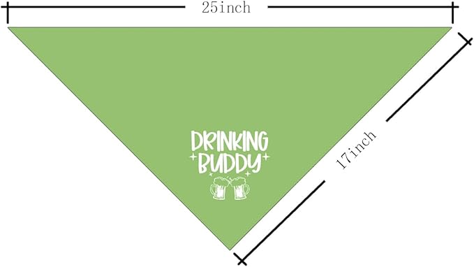 Drinking Buddy Dog Bandana, Drinking Buddy Dog Shirt, Funny Cute Dog Bandana, Gift for Dog Lover, Dog Bandana for Small Medium Dogs, Triangle Bibs Accessories, Dog Scarf (B31)