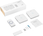 AVANTEK Wireless Doorbell, Waterproof Door Bell Chime Operating at over 1300 Feet, Classroom Doorbell with 52 Melodies, CD Quality Sound and LED Flash, 1 Button + 2 Plug-in Receivers, D-3W