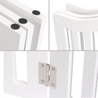 Pet Gate, Wooden Free Standing Dog Gate for Small Dogs and Cats. Great Folding Fence for Doorways, Halls, Stairs. White