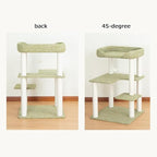 Cat Tree Tower 37.4'' (95 cm) with Scratching Posts,Multi-Level Cat Tree Tower with Wide Shelves for Senior Friendly Baby/Large Cats, Scratching Posts(Olive Green)