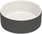 SPUNKYJUNKY 13.5OZ Ceramic Dog and Cat Bowl, Modern Cute Weighted Food Water Bowl for Replacement White-Grey (1 Pack)