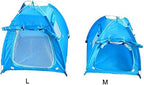 Breathable Washable Pet Puppy Kennel Dog Cat Folding Indoor Outdoor House Bed Tent (Rose Red,L)