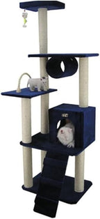 Maykoosh Navy Cat Tree Tower with Scratching Posts & Playhouse - Multi-Level