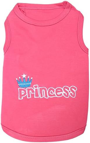 Parisian Pet Princess Dog Shirt – 100% Cotton Shirts for Large Dogs – Pink Sleeveless Pet Clothes – Lightweight and Breathable Dog Apparel – Girl Dogs Clothes - Stretchy Pet T Shirts