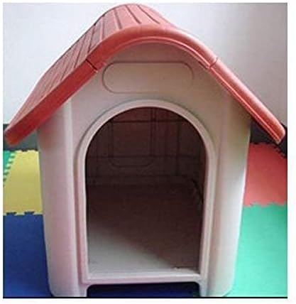 Indoor Outdoor Dog House Small to Medium Pet All Weather Doghouse Puppy Shelter (RED TOP)