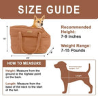 Plush Dog Purse Carrier for Small Dogs, Soft Dog Tote Bag with Safety Harness Clip, Cozy Pet Carrier for Dogs Under 15 lbs, Comfortable Dog Shoulder Carrier for Travel, Brown