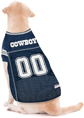 Pets First NFL Dallas Cowboys Dog Jersey, Size Small, Football Shirt Costume for Pet, Dog Sports T-Shirt, NFL Team Clothing for Cats, Licensed Pet Apparel Available in 7 Sizes and 32 Teams