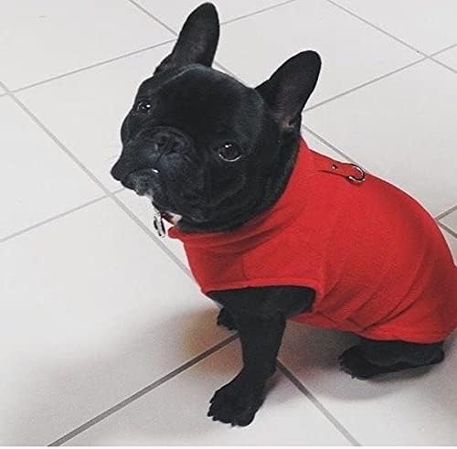 Gooby - Fleece Vest, Small Dog Pullover Fleece Jacket with Leash Ring, Red, X-Small