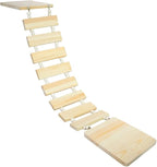 Handcrafted Wooden Cat Climber Tree with Wall Mount Perch, Bridge & Ladder