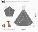 Dog Teepee Bed Cat Tent Portable Houses Pet Puppy with Thick Cushion (S:Size fits 7kg/15lbs (Pets))
