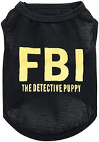 6-Pack Dog Boy Summer Shirts - Black, Sleeveless, Printed Pet Shirts for Small to Medium Dogs & Cats