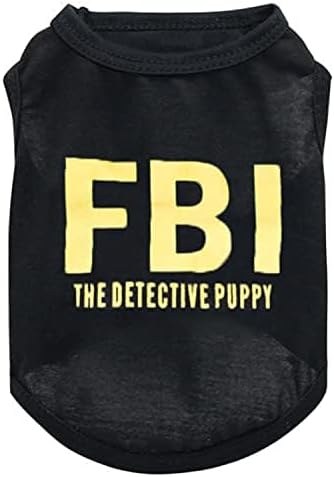 Boss K9 Security Print Vest for Chihuahua, Yorkies - Black Small Dog Boy Summer Casual Fashion Outfits