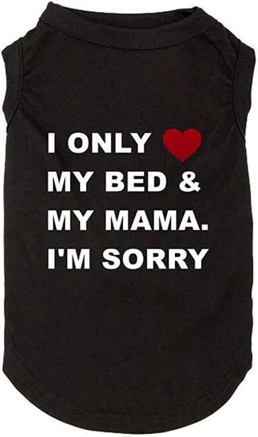 Dog Shirts Letter Printed Vest for Small Large Dogs Slogan Costume Dog Pajamas Puppy Gift Pet Clothes Mama's Boy (X-Small, O-Black)