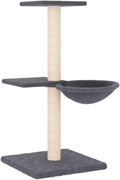vidaXL Cat Tree Dark Grey Engineered Wood, Plush, sisal
