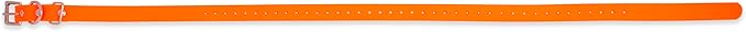 Educator Biothane Dog Collar, Waterproof, Odorproof, Metal Buckle and D Ring, Adjustable for Custom Fit, Cool and Comfortable, for Small, Medium, or Large Dogs, 3/4-Inch, Orange