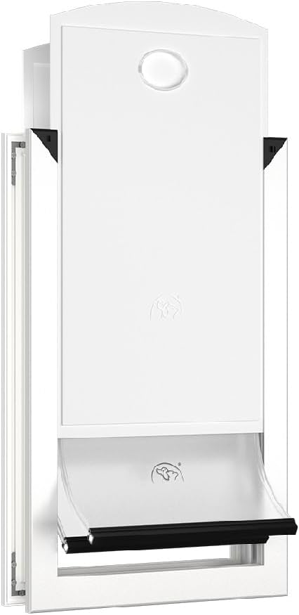 [MAVRICPOWER] Aluminum Large Dog Door for Door, Doggie Door with 2 Sliding Lock Panels for Extreme Weather, Doggy Door for Dogs Up to 80 lbs