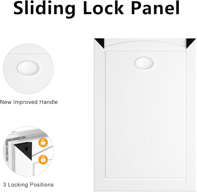 [MAVRICPOWER] Aluminum XL Dog Door for Door, Doggy Door with 2 Sliding Lock Panels for Extreme Weather, Pet Door for Dogs Up to 220 lbs