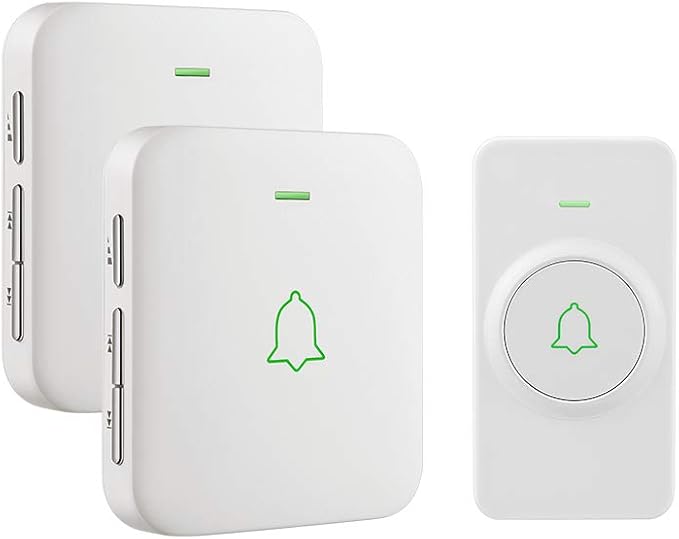 AVANTEK Wireless Door Bell, CW-12 Mini Waterproof Doorbell Chime Operating at 1000 Feet with 52 Melodies, 5 Volume Levels & LED Flash