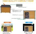 44.48" Large Dog House Winter Warm Outdoor Weatherproof Dog Houses for Large Dogs Outside Dog House Doghouse Wooden Dog Kennel