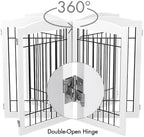 Spirich Freestanding Wire Pet Gate for Dogs, 60 inches Extra Wide, 30 inches Tall Dog Gate for The Houes, Doorway, Stairs, Pet Puppy Safety Fence, White 3 Panels