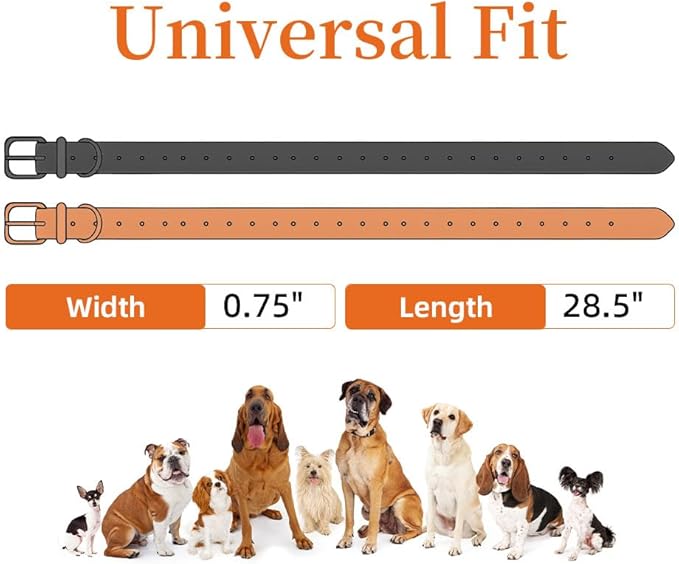 Universal 27 ½” X ¾” Replacement Band Strap for Dog Training Collar - Adjustable Waterproof TPU for E-Collar, Static/Vibration Shock Trainer, Fits Most Bark Control Devices - Bonus 2-Pack!