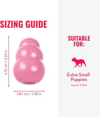 KONG Puppy - Natural Teething Rubber Chew Toy for Dogs - Stuffable Dog Toy for Extended Playtime - Chew & Fetch Toy for Puppies - for XS Puppies - Pink