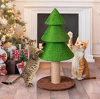 VINGLI 31.5in Christmas Tree Cat Scratcher, Grass Green Cat Scratching Post for Indoor Cats, Large Sisal Cat Scratching Tree Tower with Soft Fleece Base, Stable Cat Tree for Kittens & Adult Cats
