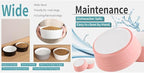 Pink Elevated/Raised Dog Bowl Ceramic with Wood Stand for Medium Large Breed,Dog Food Water Dish Heavy Weighted,8 in Non Slip Modern Cute Porcelain Pet Bowl Extra Large Wide Mouth